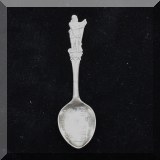 S61. Sterling silver Davy Crockett souvenir spoon - $18 